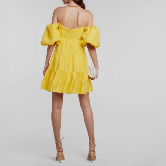 Rebecca Vallance New Izzy Tiered Ruched Silk Taffeta Mini Dress Size US 6 - Picture 7 of 16